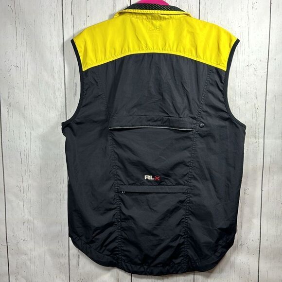 Polo Sport RLX Vest Mens Yellow Zip Up Cycling Lightweight Packable Golf Pockets - Picture 14 of 16